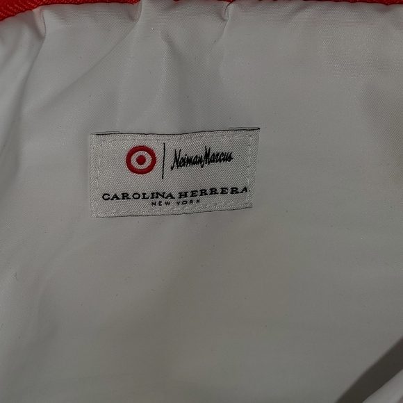 Carolina Herrera White Poodles On Red And Black Pouch - Picture 2 of 10